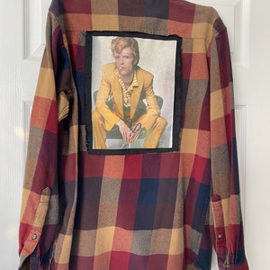 Repurposed altered flannel shirt unisex Rock Star