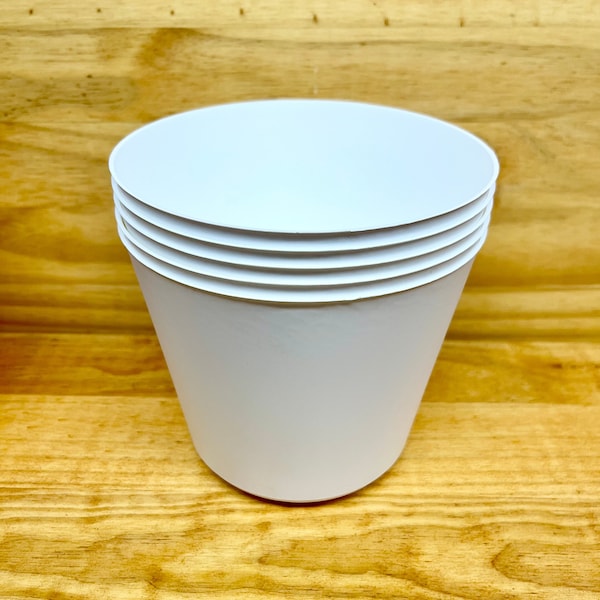 White Cover Pots 5 Pack - Fits 6” Potted Plants