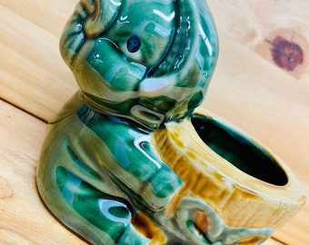 Happy Elephant Vase with Bow For Lucky Bamboo