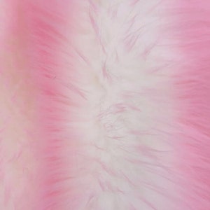 Cotton Candy Design Shaggy Faux Fun Fur- 2 Tone Super Soft Faux Fur- Sold By Yard. Pink Ivory