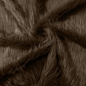 Brown Long Pile Soft Faux Fur Fabric for Fur suit, Cosplay Costume, Photo Prop, Trim, Throw Pillow, Crafts.