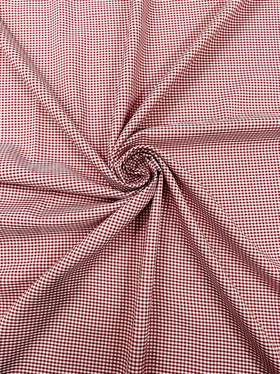 Red Gingham 1/8” Squares, Poly Cotton Checkered Fabric- Sold by the yard