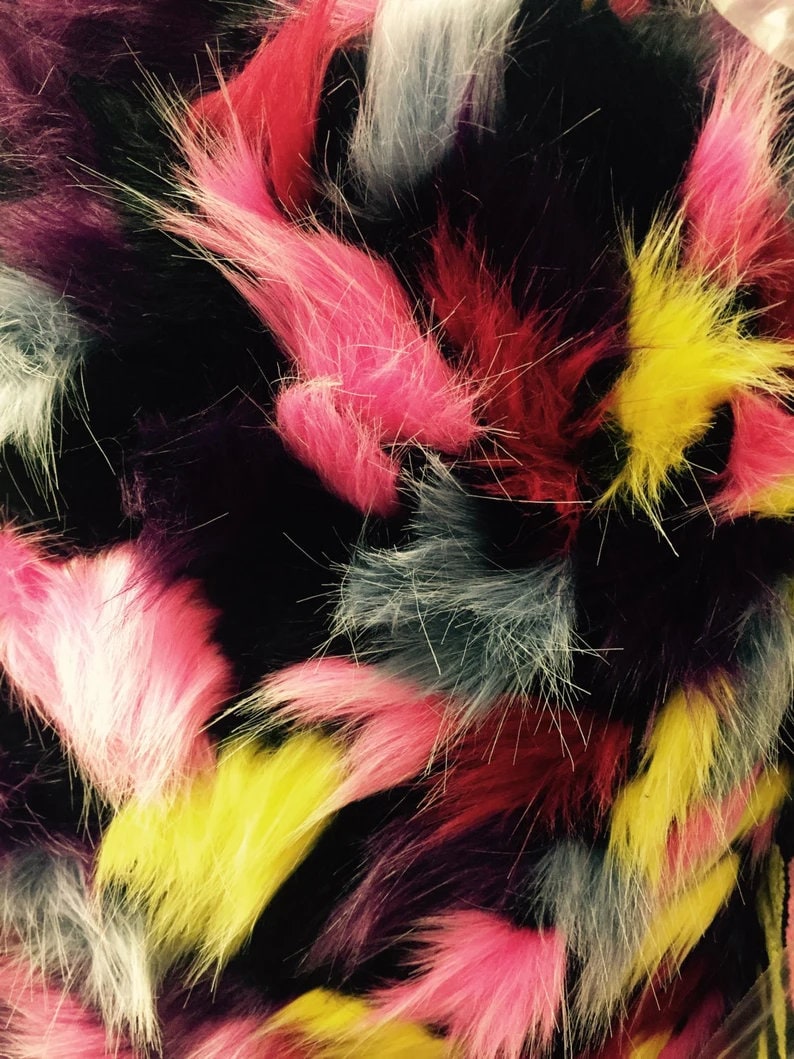 Cotton Candy Design Shaggy Faux Fun Fur- 2 Tone Super Soft Fur. Sold By Yard Light Blue/Off White main image 0