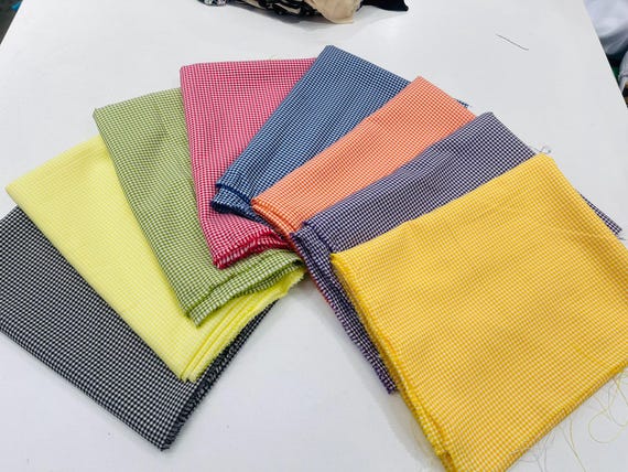 Gingham 1/8” Squares, Poly Cotton Checkered Fabric- Sold by the yard