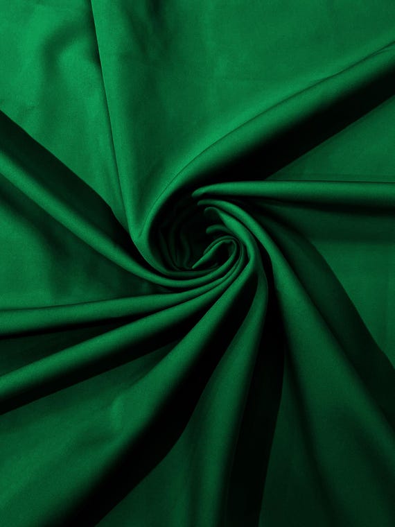 Emerald Green Dull 4 Way Stretch Crepe Fabric/Medium Crepe-Bridal Fabric/Apparel Fabric/Polyester Crepe-Spandex