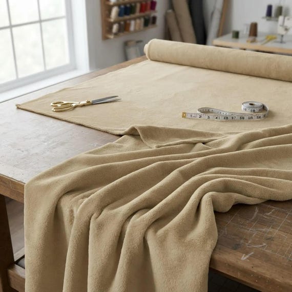 Khaki Solid Minky Fabric, 58" Wide| Stuff Animals| Blankets