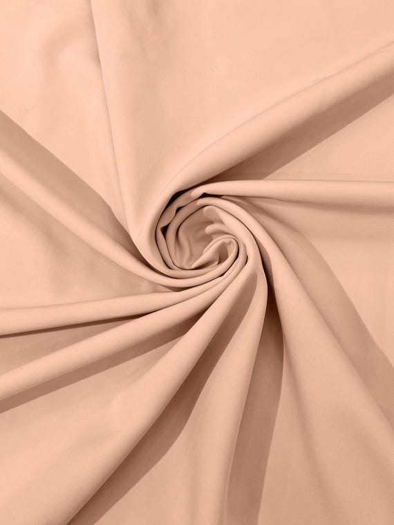 Blush Peach Dull 4 Way Stretch Crepe Fabric/Medium Crepe-Bridal Fabric/Apparel Fabric/Polyester Crepe-Spandex