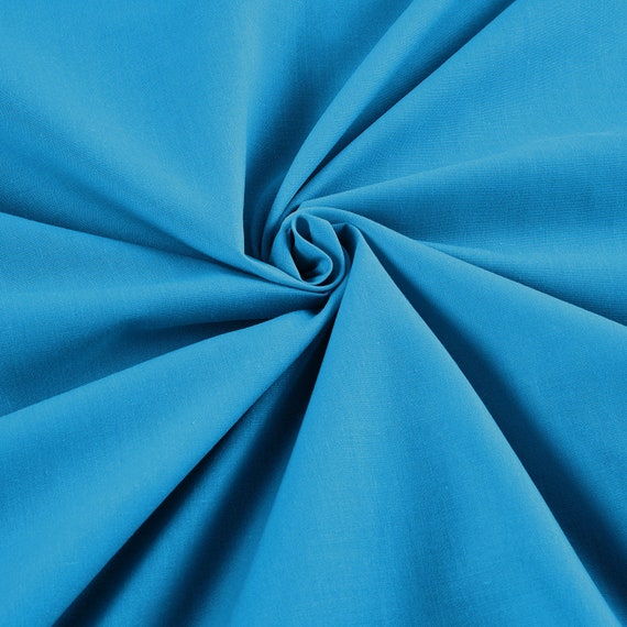 Turquoise 58"Wide 65% Polyester 35 Percent Solid Poly Cotton Fabric for Crafts Costumes Decorations- Sold by the Yard