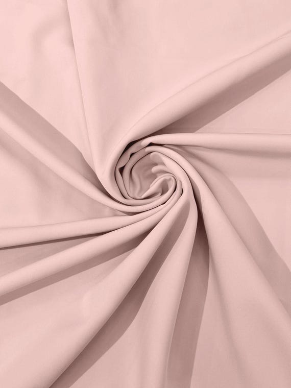 Light Pink Dull 4 Way Stretch Crepe Fabric/Medium Crepe-Bridal Fabric/Apparel Fabric/Polyester Crepe-Spandex