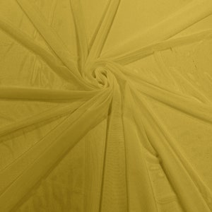 Light Yellow 58/60&quot; Wide Solid Stretch Power Mesh Fabric Spandex/ Sheer See-Though/Sold By The Yard.