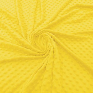 Canary Yellow 58&quot; Wide 100% Polyester Minky Dimple Dot Soft Cuddle Fabric SEW Craft Sold by The Yard.