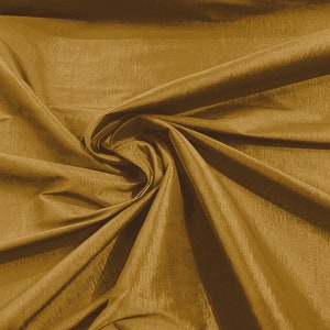 Gold Taffeta Stretch Fabric 2-Way Stretch 58&quot; Wide, Fashion Dress Clothing Draping Prom Gown Bridal Dress Fabric