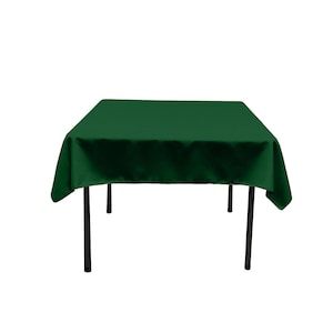 Square Polyester Poplin Table Overlay - Hunter Green - Diamond. Choose Size Below
