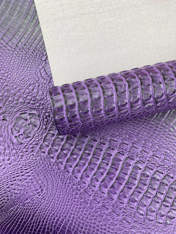 Passion Purple Florida Gator 3D Embossed Vinyl Fabric / 2 Tone Crocodile Vinyl Leather 54" Wide