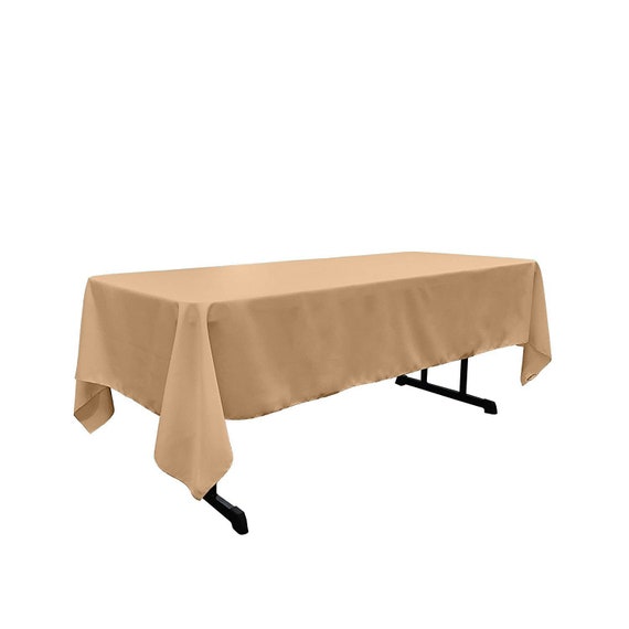 Champagne Rectangular Polyester Poplin Tablecloth / Party supply.