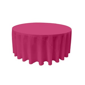 Round Polyester Poplin Tablecloth - Fuchsia - Choose Size Below