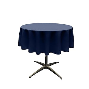 Round Polyester Poplin Tablecloth - Navy Blue- Choose Size Below
