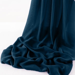 Teal Blue Chelsea Wool Dobby Chiffon Fabric/58&quot; Wide Sheer Fabric/Solid Color Draping Fabric for Wedding Party Easter Backdrop.