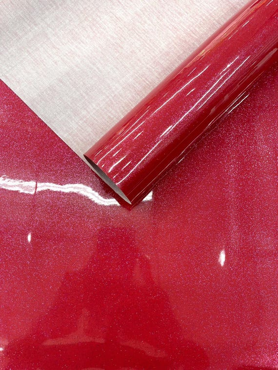 Hot Pink Sparkle Glitter Upholstery Vinyl Fabric / Crafting Apparel Upholstery Vinyl Fabric 54" Wide.
