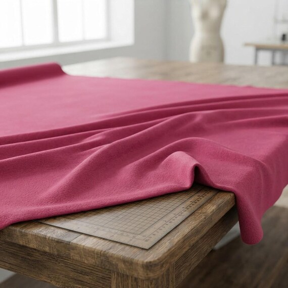 Fuchsia Solid Polar Fleece Fabric Anti-Pill 58" Wide | Soft Polyester Blanket, Jacket.