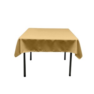 Square Polyester Poplin Table Overlay - Gold - Diamond. Choose Size Below