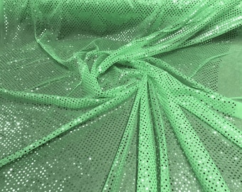 44/45" Wide Faux Sequin Light weight Knit Fabric Shiny Dot Confetti for Sewing Costumes Apparel Crafts Sold by The Yard. Lime Green