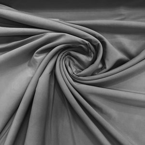 Silver ITY Fabric Polyester Knit Jersey 2 Way Stretch Spandex Sold By The Yard