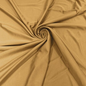 Light Gold Shiny Milliskin Nylon Spandex Fabric 4 Way Stretch 58&quot; Wide Sold by The Yard