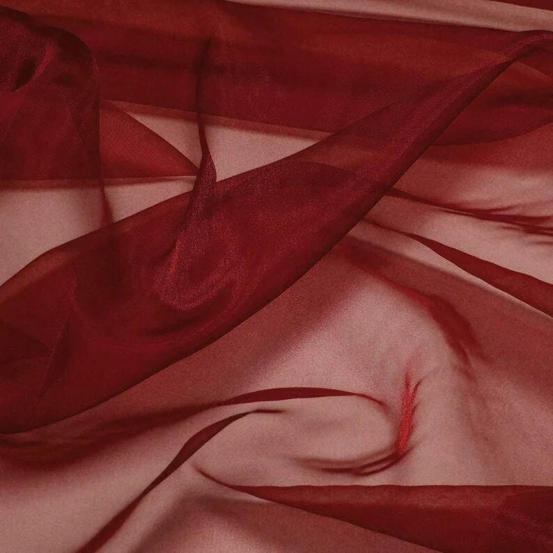 Burgundy Sheer Organza Ribbon, 1-1/2x100 yards