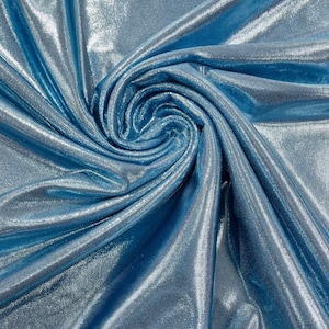 Light Blue Foggy Foil All Over Foil Metallic Nylon Spandex 4 Way Stretch/58 Inches Wide/Coastplay/