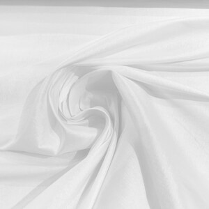 White Taffeta Stretch Fabric 2-Way Stretch 58&quot; Wide, Fashion Dress Clothing Draping Prom Gown Bridal Dress Fabric