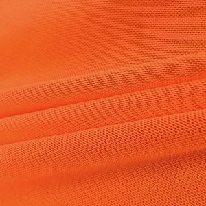 Orange 58/60&quot; Wide Solid Stretch Power Mesh Fabric Nylon Spandex Sold By The Yard.