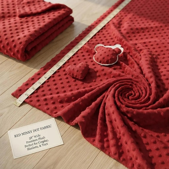 Red Minky Dot Fabric,58" Wide| Stuff | Blankets Sold by the Yard