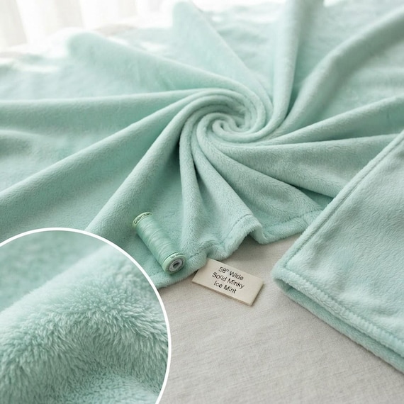 Icy Mint Solid Minky Fabric, 58" Wide| Stuff Animals| Blankets