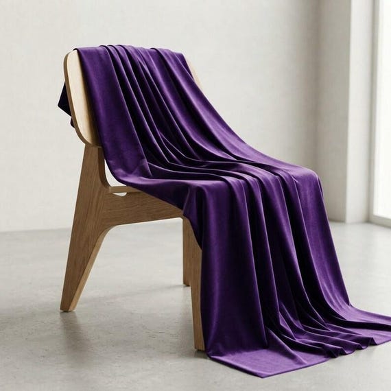Jewel Purple Stretch Velvet Fabric, 58" Wide, Apparel Sewing, Sold By The Yard