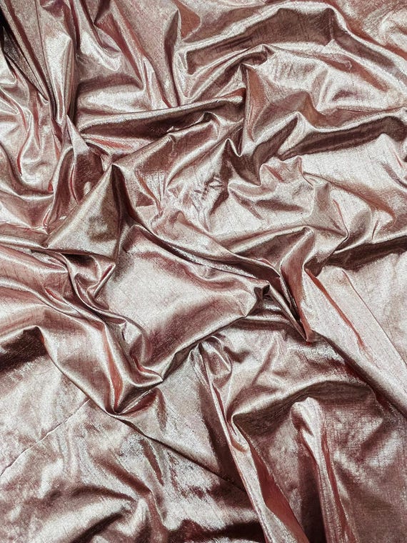 Dark Red Metallic Polyester Dupioni Faux Silk Fabric | 55" Wide Wedding, Home Décor.