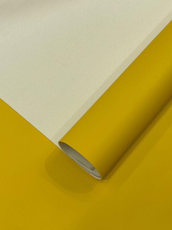 Yellow Marine Vinyl Fabric Sold by The Yard/Vinyl Fabric Faux Leather Pleather Upholstery 54" Wide