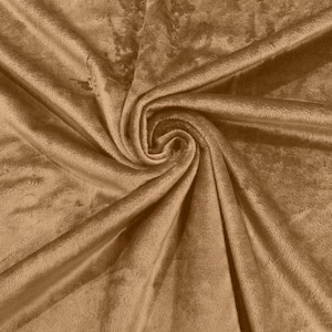 Camel Minky Solid Silky Plush Faux Fur Fabric - Sold by the yard