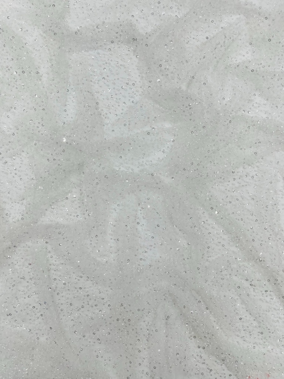 Ivory All Over Luxury Beaded Mesh with Pearls, Sequins for Wedding Dresses, Prom Gowns