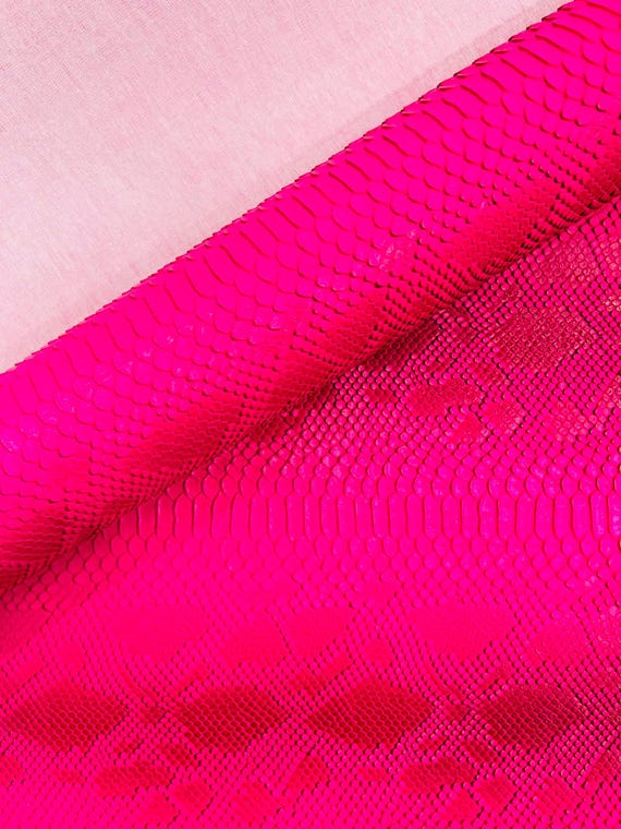 Hot Pink Viper Snake Skin Texture Faux Leather Fabric| 54" Wide| Upholstery| Bags.
