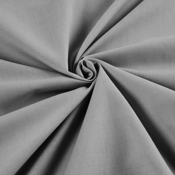 Silver 58" Wide 65% Polyester 35 Percent Solid Poly Cotton Fabric for Crafts Costumes Decorations- Sold by the Yard