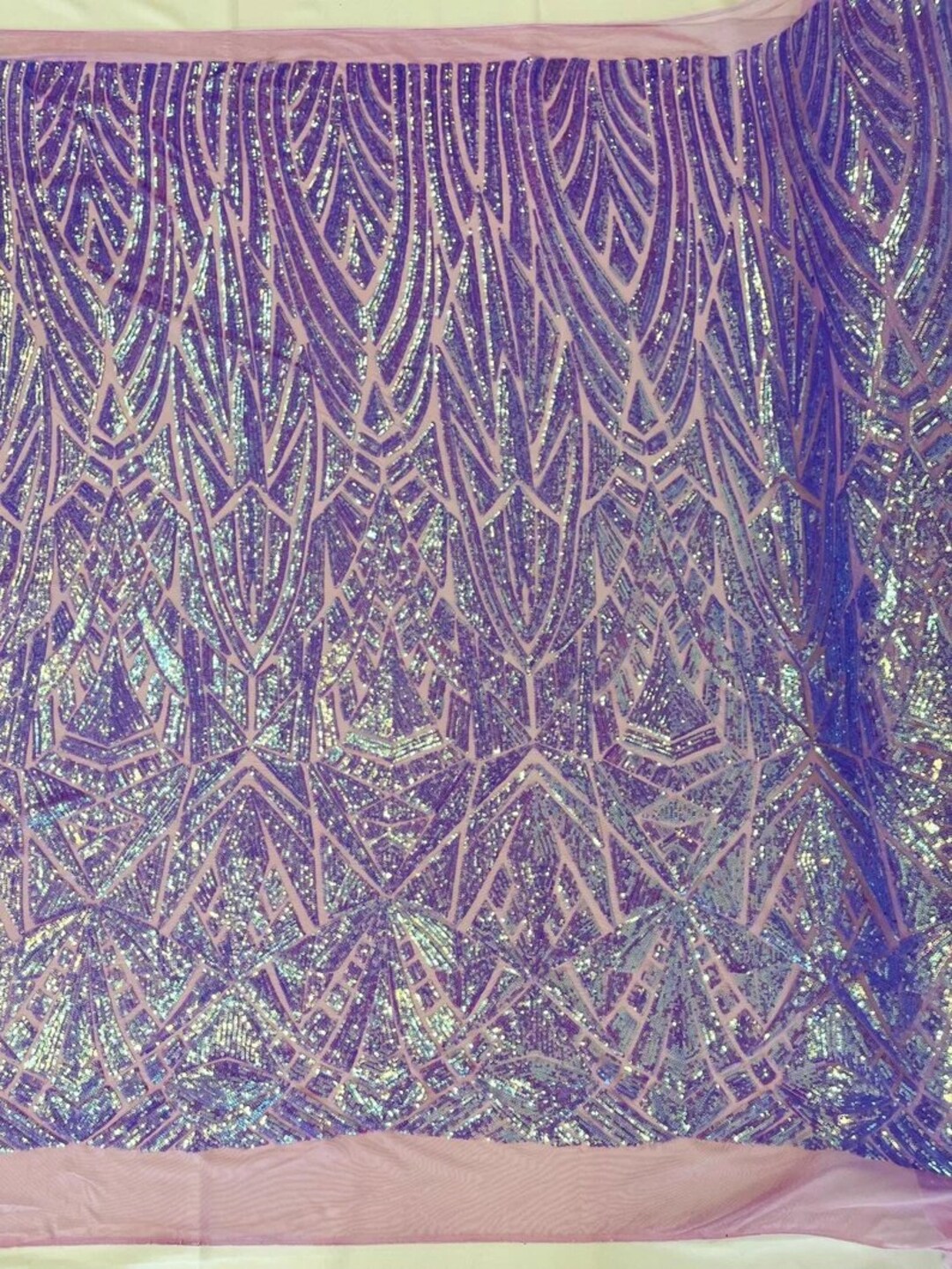 Geometric Shiny Sequin Design on a 4 Way Stretch Mesh-sold by the Yard ...