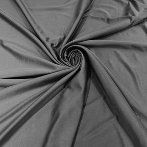 Gray Shiny Milliskin Nylon Spandex Fabric 4 Way Stretch 58&quot; Wide Sold by The Yard