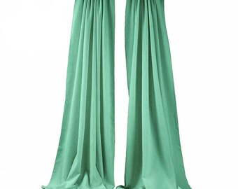 Polyester Backdrop Drape Curtain Panel - (Aqua Green,