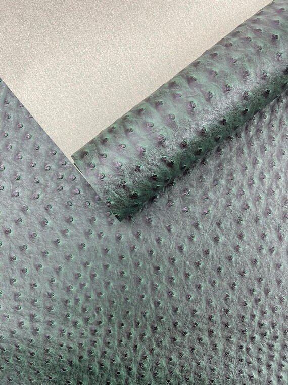 Hunter Green Classic Ostrich Upholstery Vinyl Fabric / Faux Leather Accessories Crafting Apparel Upholstery Vinyl Fabric 54" Wide.