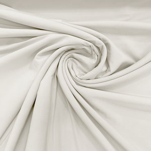 Off White ITY Fabric Polyester Knit Jersey 2 Way Stretch Spandex Sold By The Yard