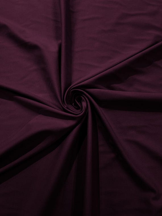 Dark Eggplant Stretch Ponte De Roma 320 GSM Knit Poly Rayon Fabric, Sold by the Yard.