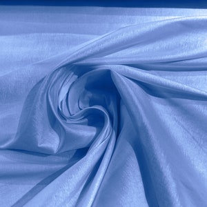 Sky Blue Taffeta Stretch Fabric 2-Way Stretch 58&quot; Wide, Fashion Dress Clothing Draping Prom Gown Bridal Dress Fabric