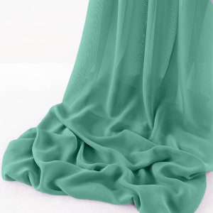 Jade 5Yards Chelsea Wool Dobby Chiffon Fabric/58&quot; Wide Sheer Fabric/Solid Color Draping Fabric for Wedding Party Easter Backdrop.