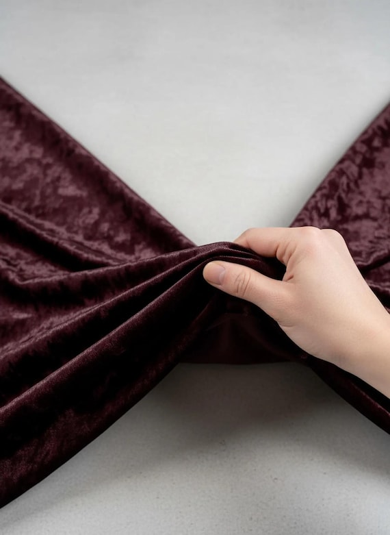 Dark Burgundy Crushed Velvet Fabric, 58 Inches Wide for Costumes and Apparel